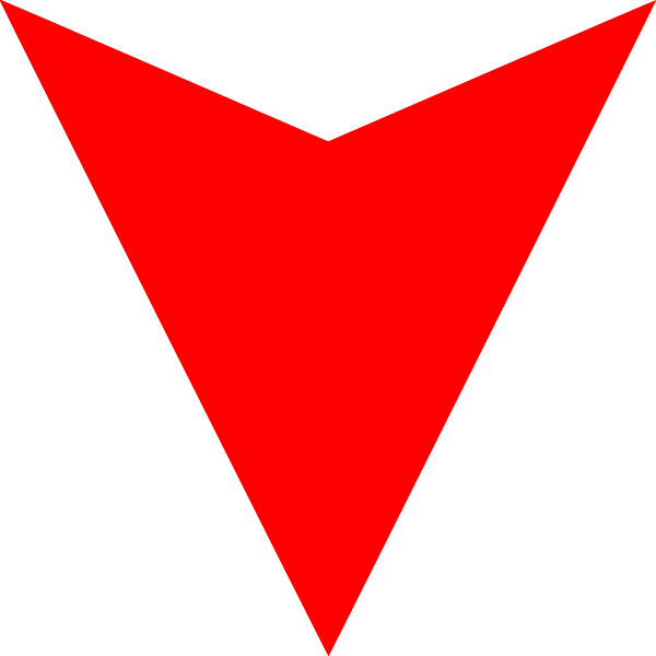 Animated red downward arrow indicating negative trend